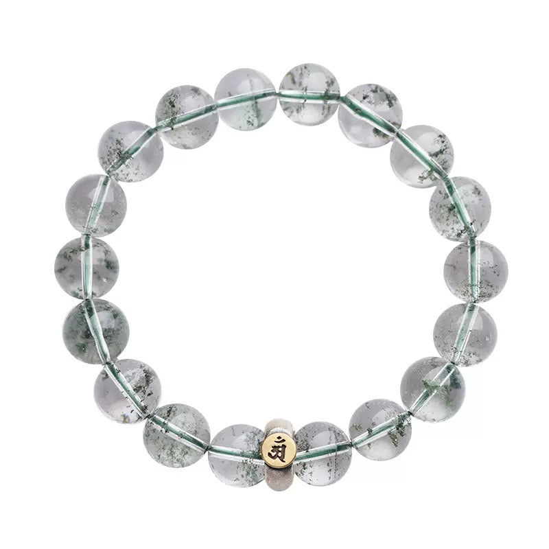 Green Phantom Quartz Bracelet - Double Blessings from Earth Mantra