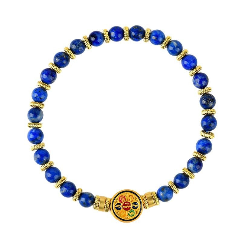 Lapis Lazuli Six-Syllable Mantra BraceletHarmony Lotus Guardian Bracelet