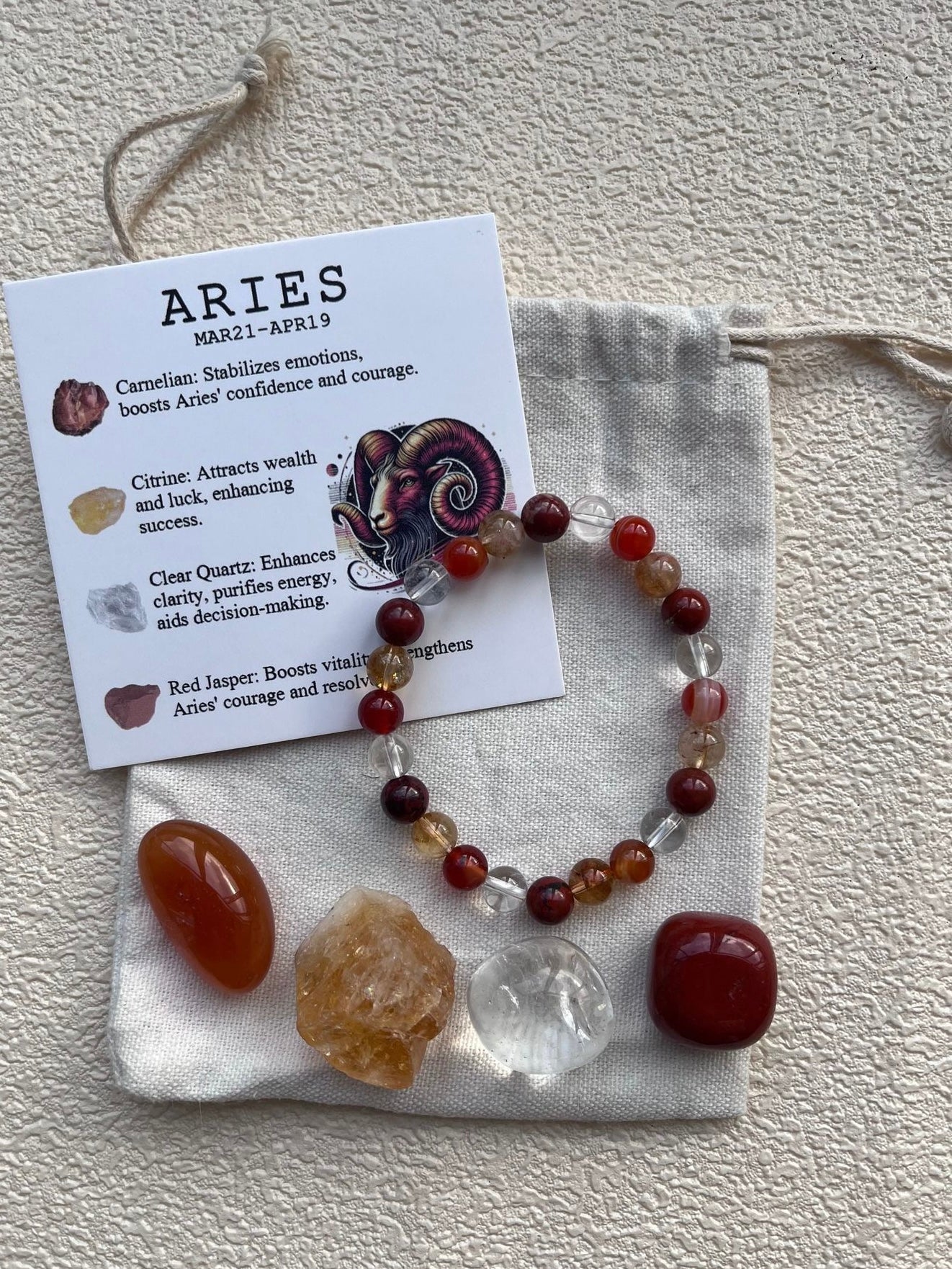 Zodiac Healing Stone Bracelet Set