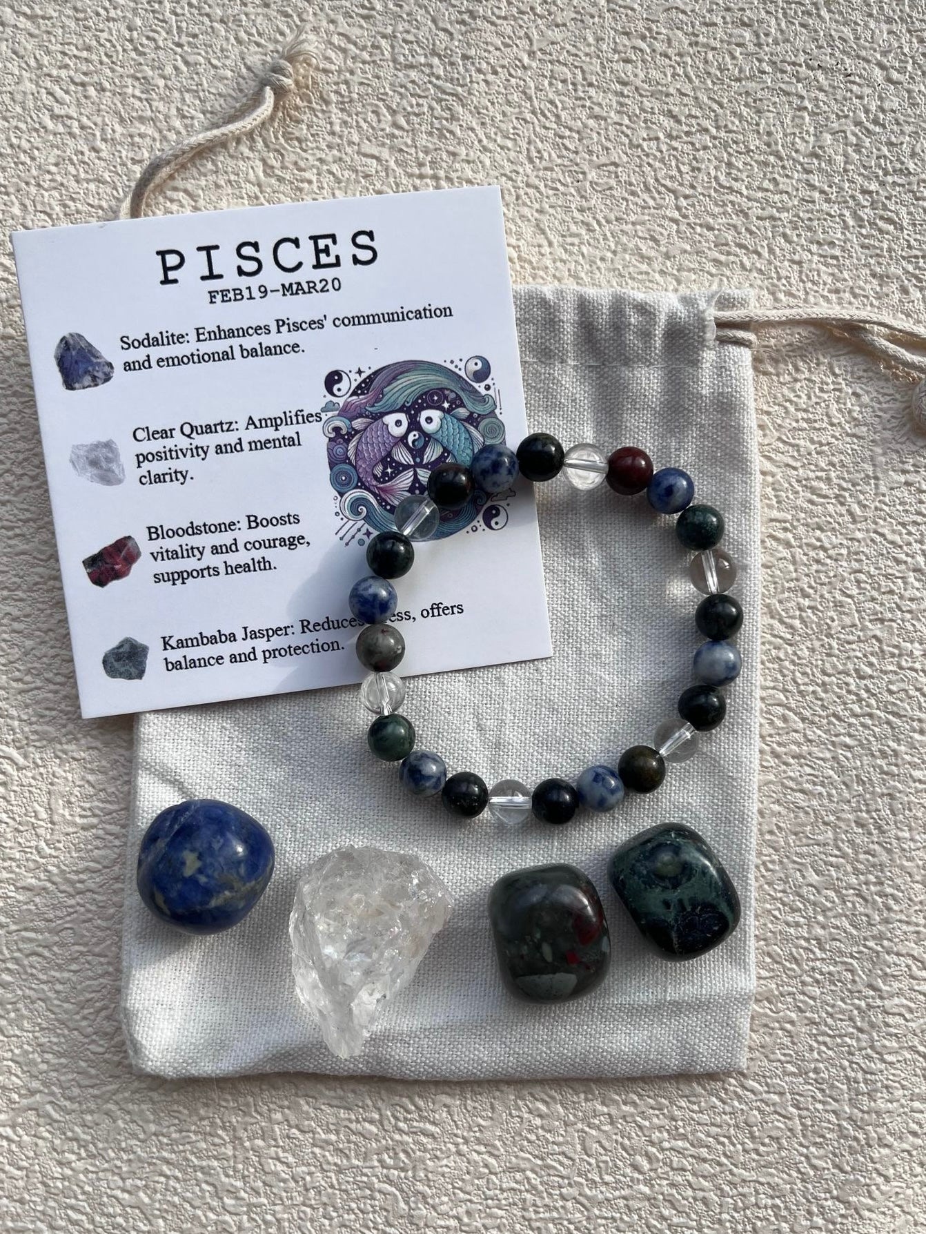 Zodiac Healing Stone Bracelet Set