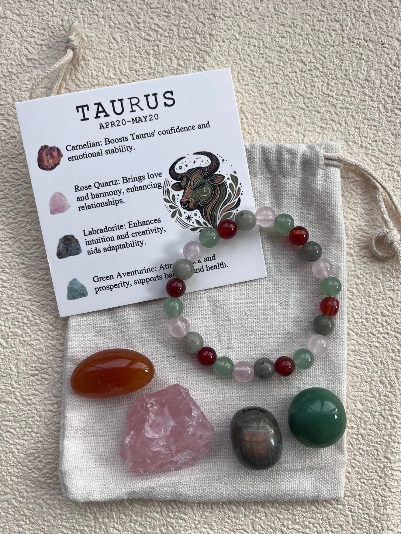 Zodiac Healing Stone Bracelet Set