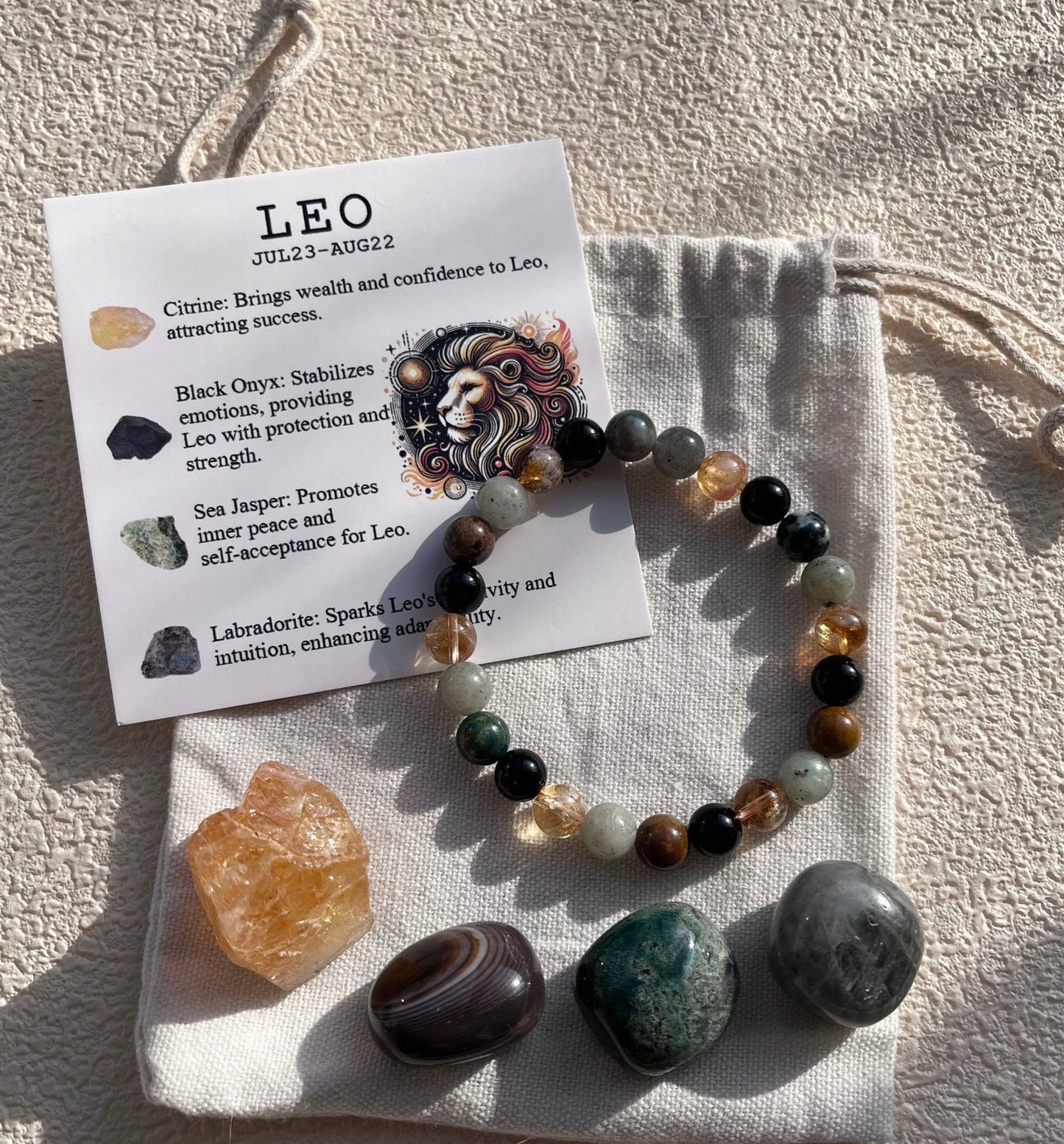 Zodiac Healing Stone Bracelet Set