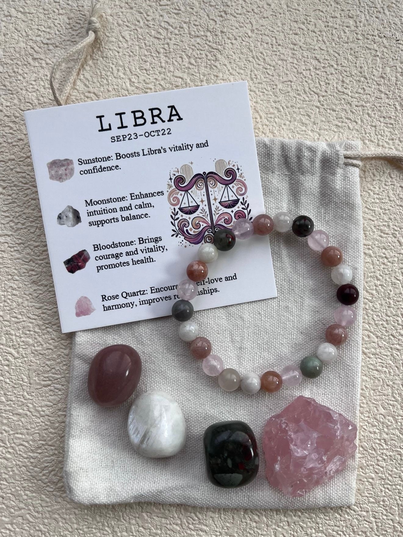 Zodiac Healing Stone Bracelet Set