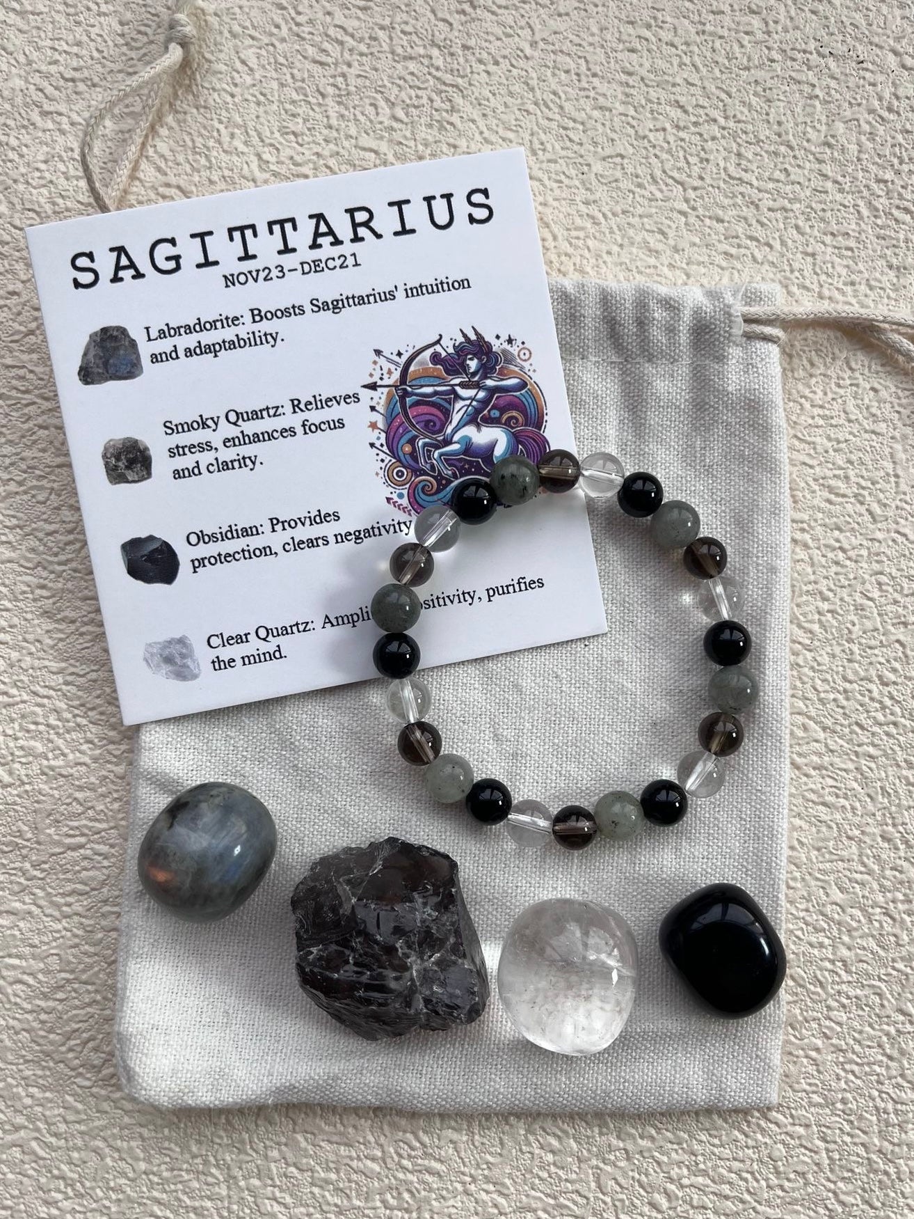 Zodiac Healing Stone Bracelet Set