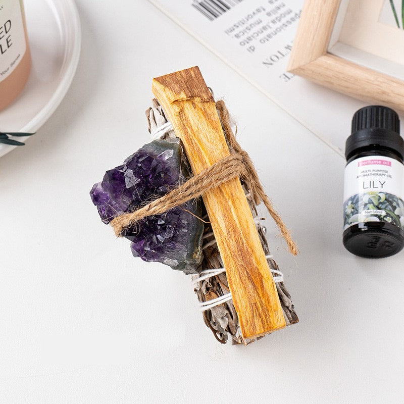 White Sage & Palo Santo & Raw Stone Cleansing Set