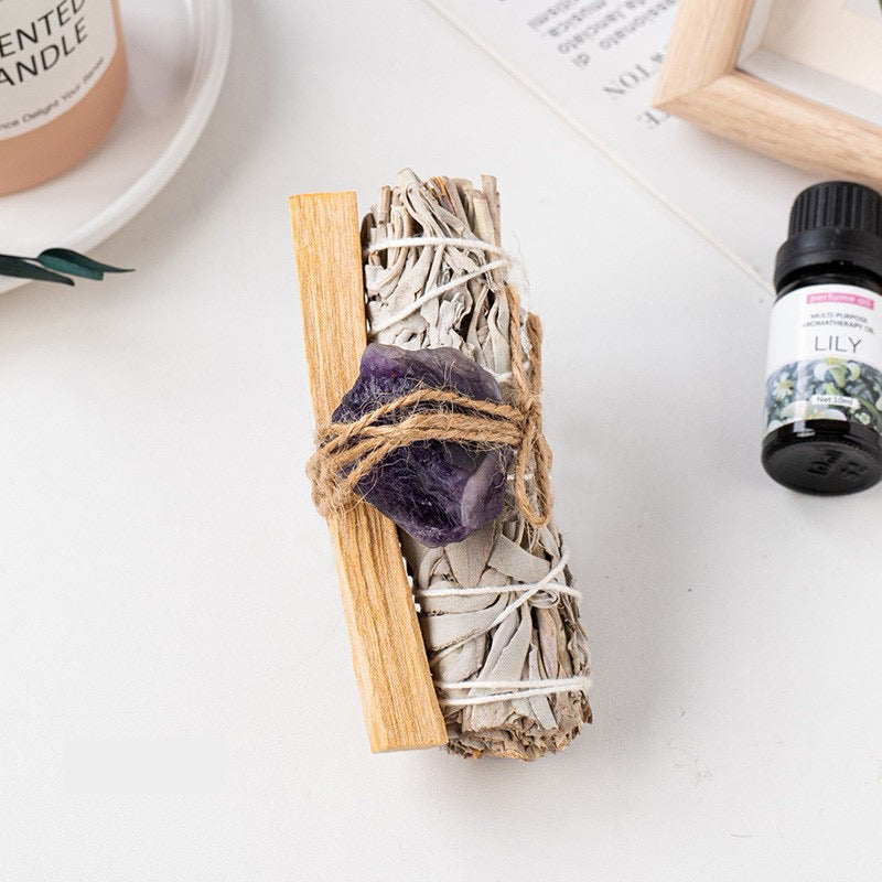White Sage & Palo Santo & Raw Stone Cleansing Set