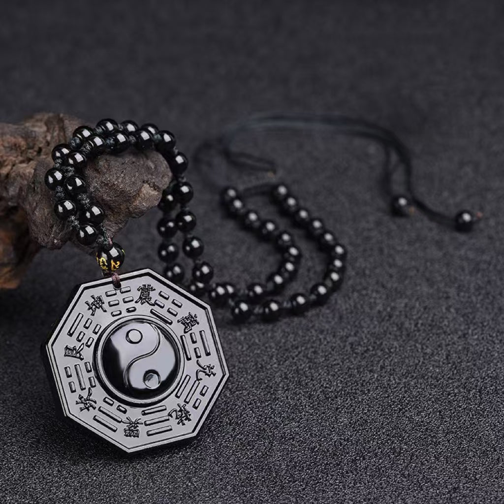 Yin-Yang Guardian - Obsidian Taiji Pendant