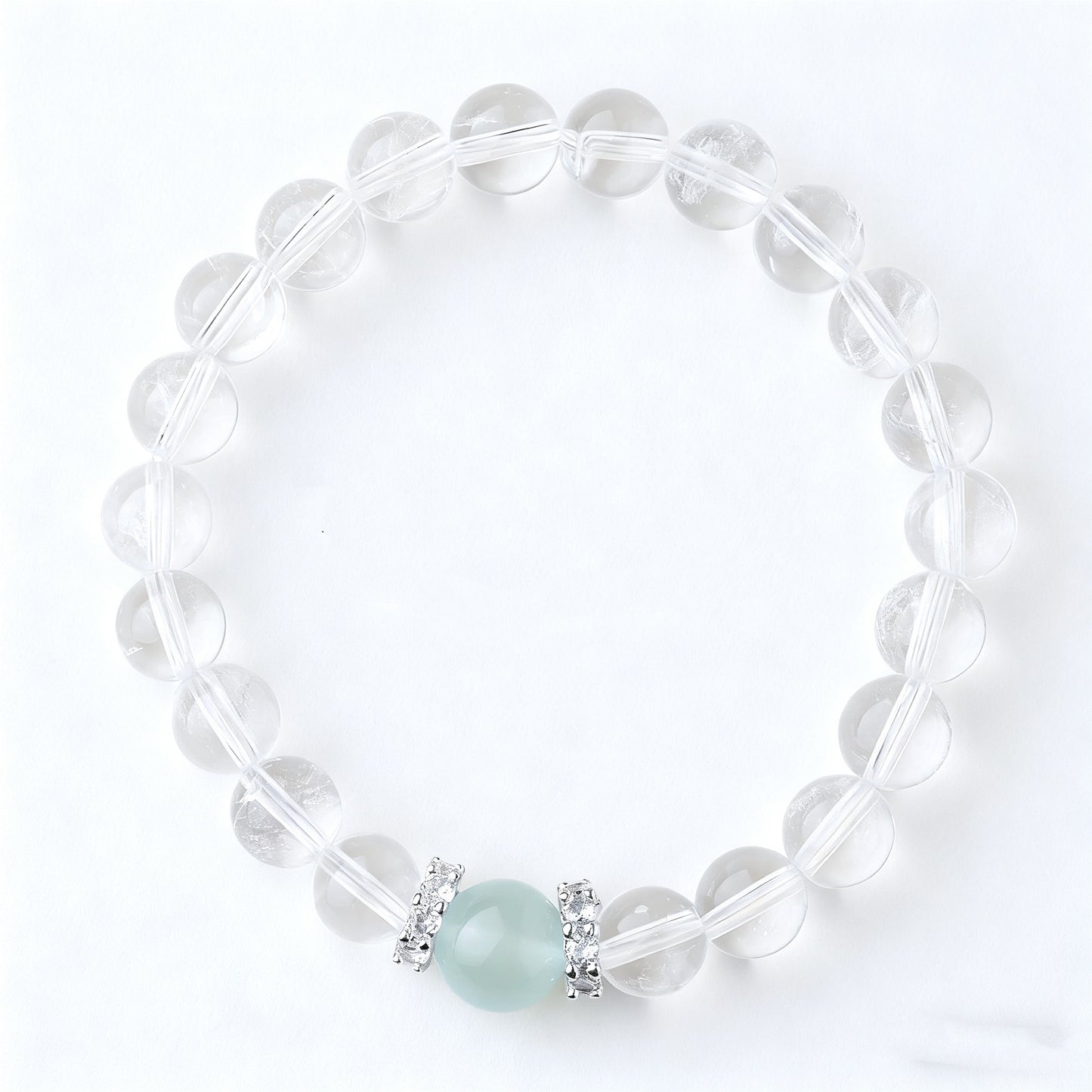 Clear Crystal & Aquamarine Bracelet