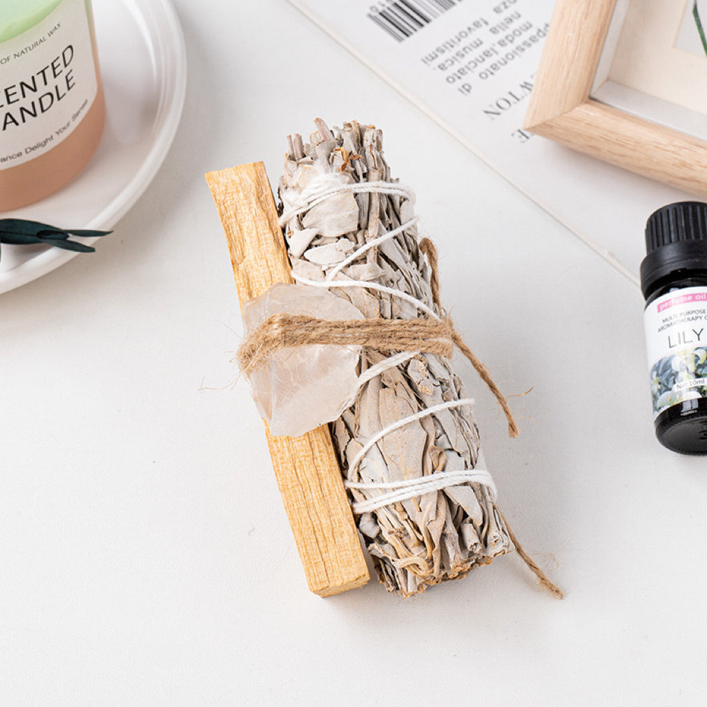 White Sage & Palo Santo & Raw Stone Cleansing Set