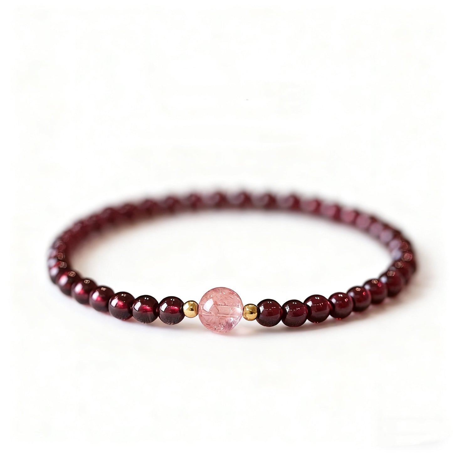 Garnet & Strawberry Quartz Bracelet