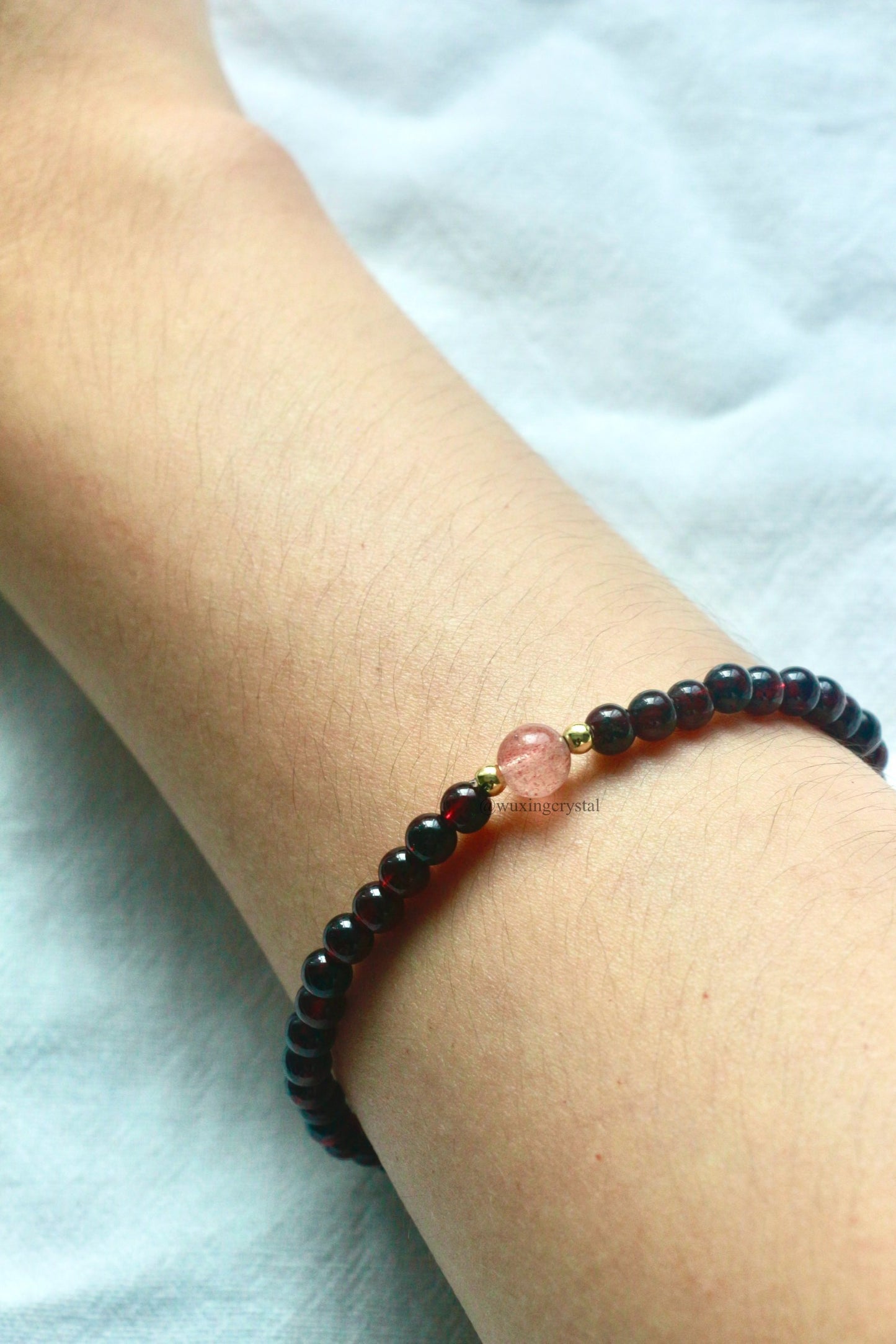 Garnet & Strawberry Quartz Bracelet