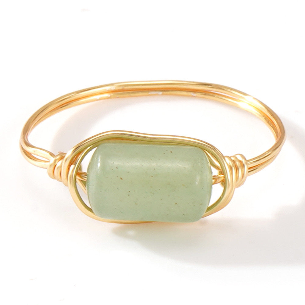 Hand-wound Natural Crystal Ring