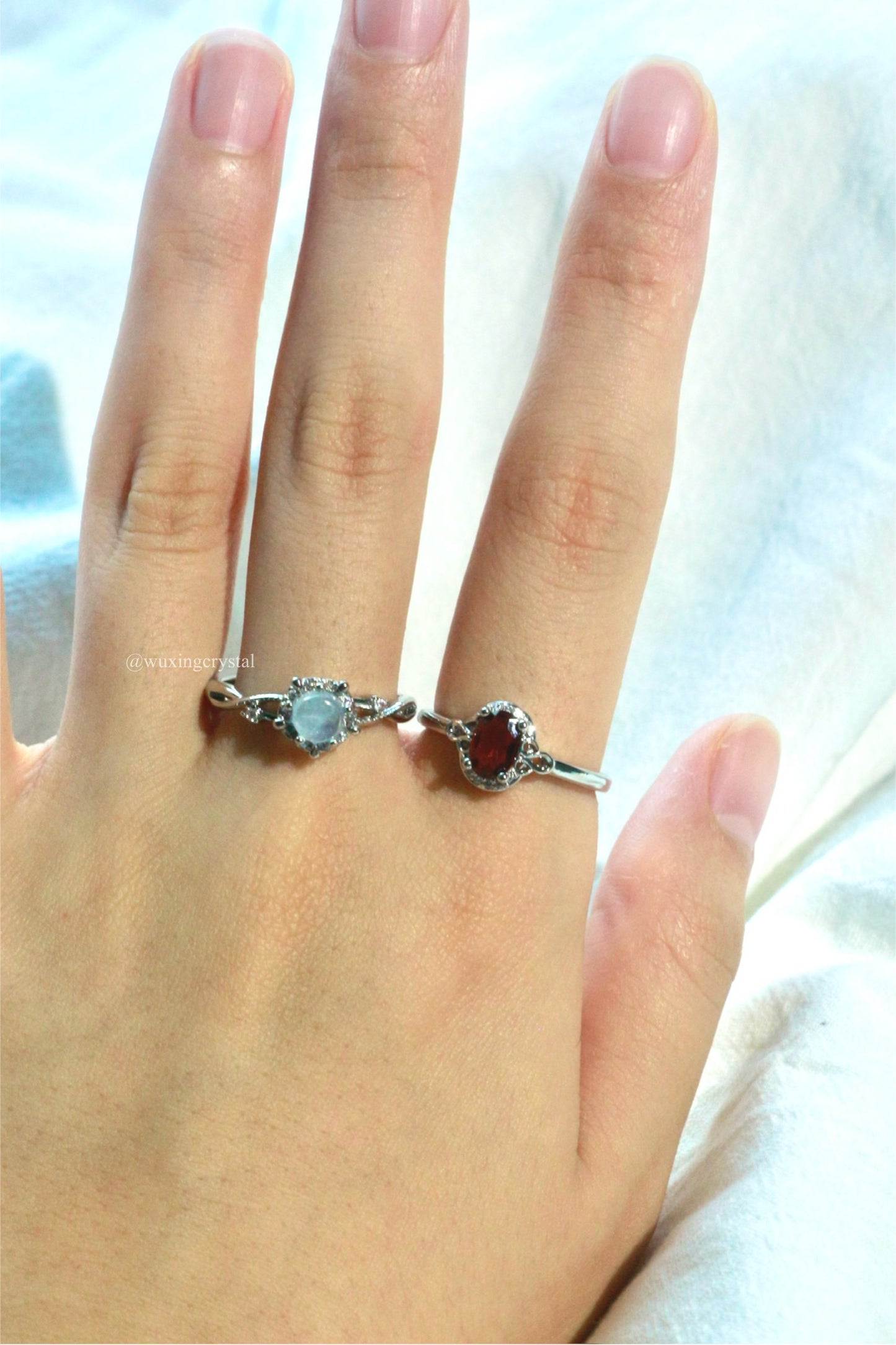 Natural Crystal Adjustable Ring — 6 Gemstone Options