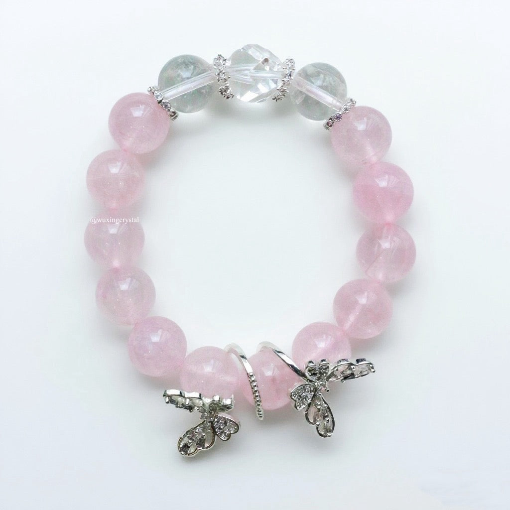 Butterfly Rose Quartz Bracelet