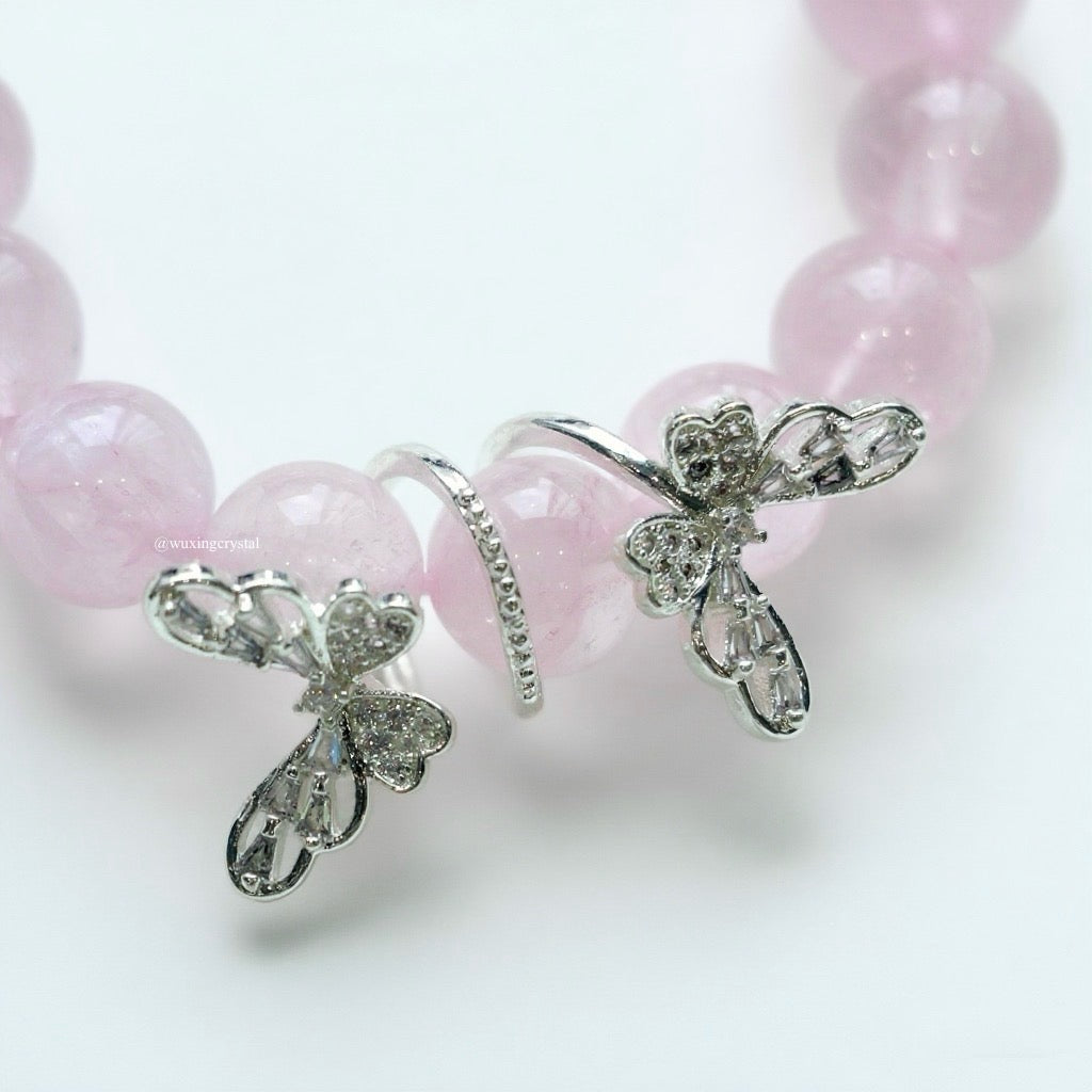 Butterfly Rose Quartz Bracelet