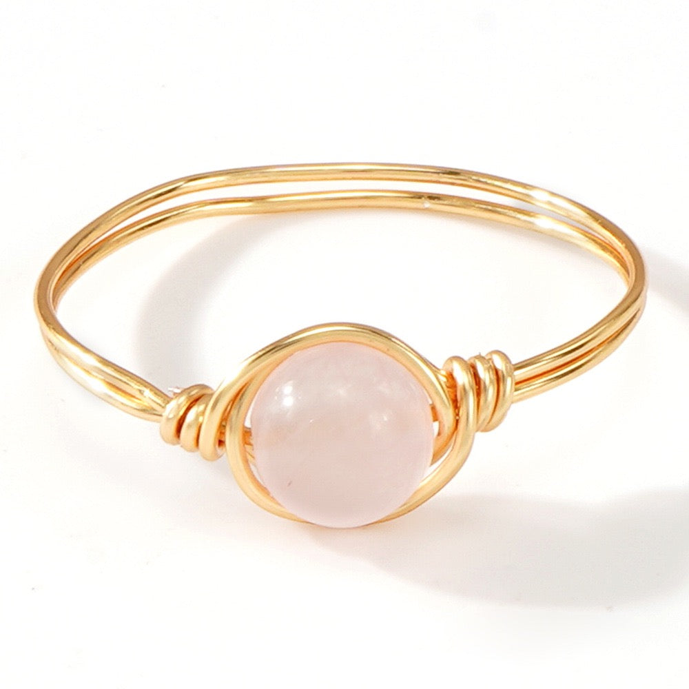 Hand-wound Natural Crystal Ring