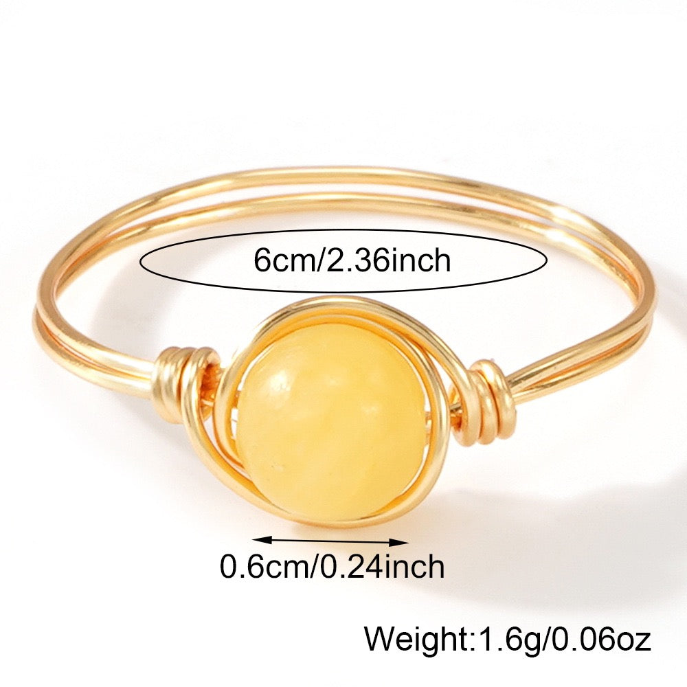 Hand-wound Natural Crystal Ring