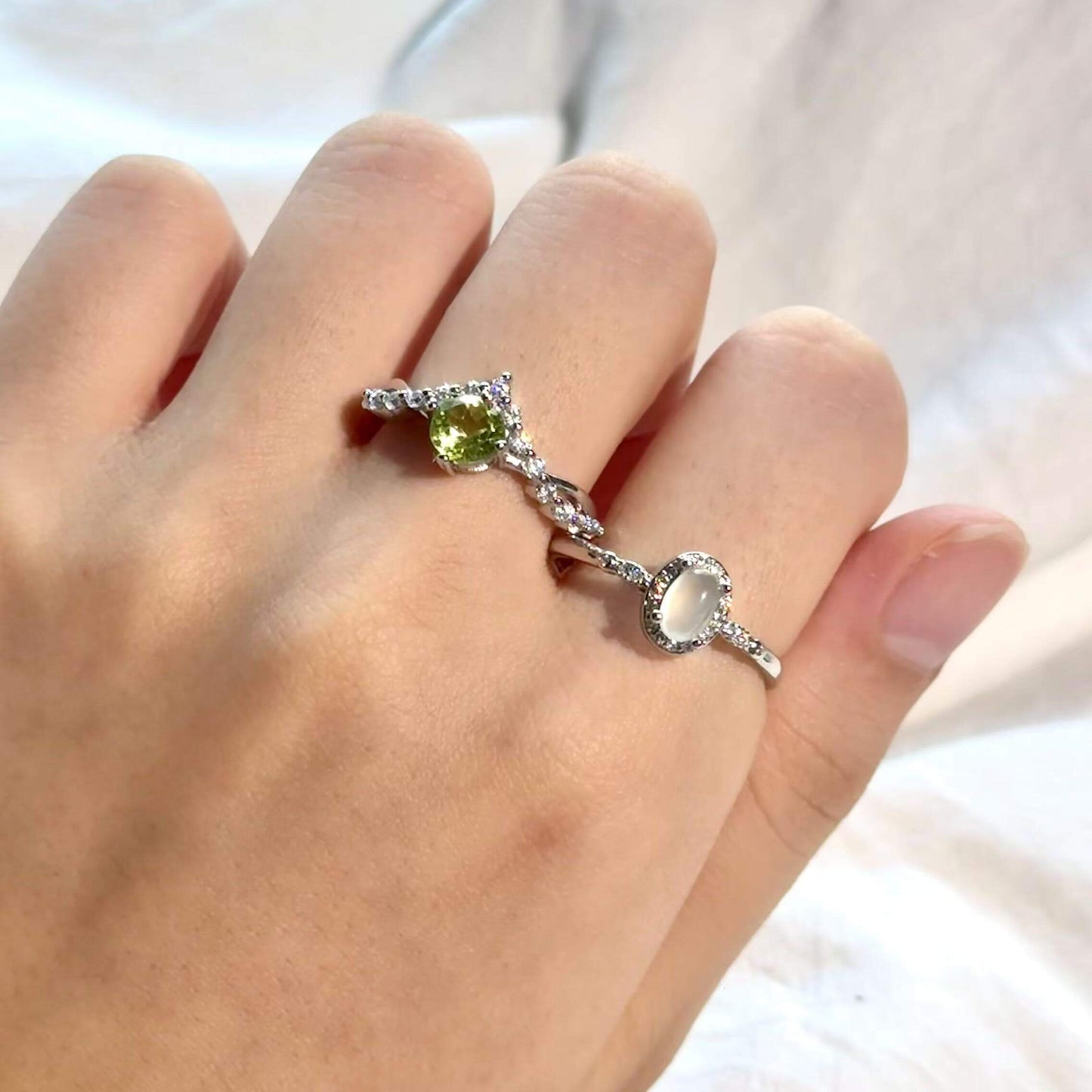 Natural Crystal Adjustable Ring — 6 Gemstone Options