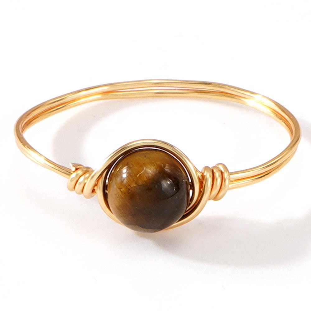 Hand-wound Natural Crystal Ring