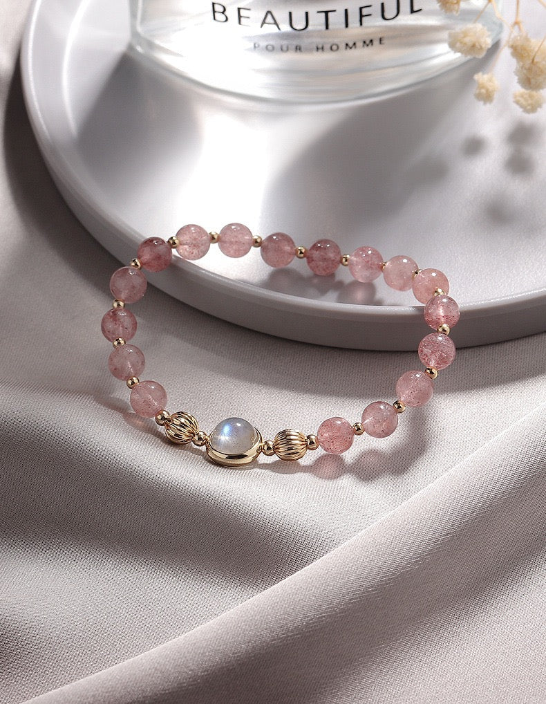 “Maiden’s Heart” Strawberry Quartz Bracelet